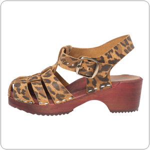 LEOPARD LOVIN CLOG SANDALS